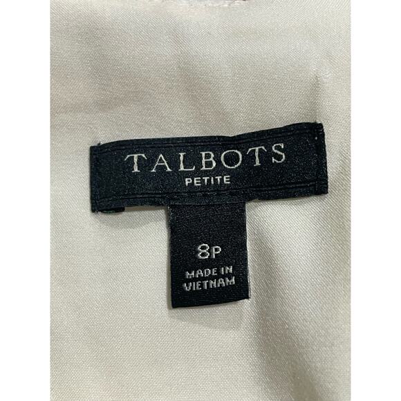 Talbots Womens Size 8P Striped Split Neck Sleeveless Sheath Dress Cream Red Blue - Picture 5 of 13